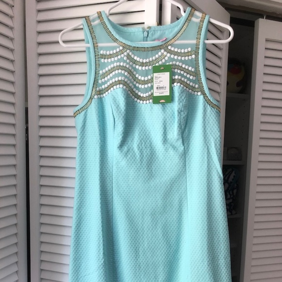 Lilly Pulitzer Tia Shift Dress, Pool Blue, Size 2 - Picture 3 of 6